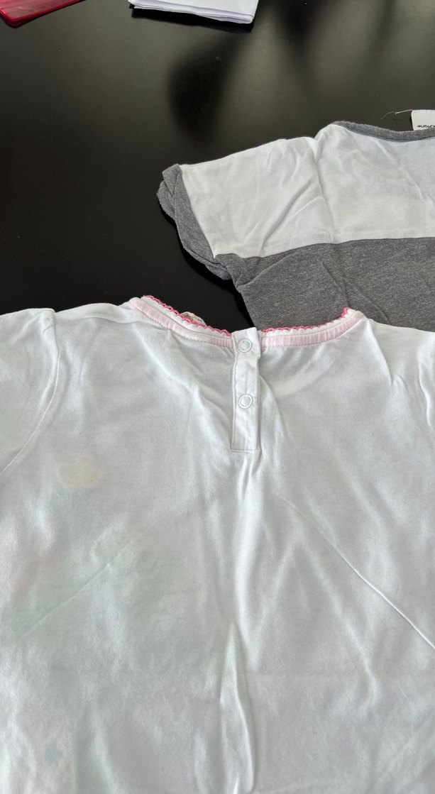 Gri Kısa Kollu Dantelli Tişört 5-6 yaş - Görsel 5