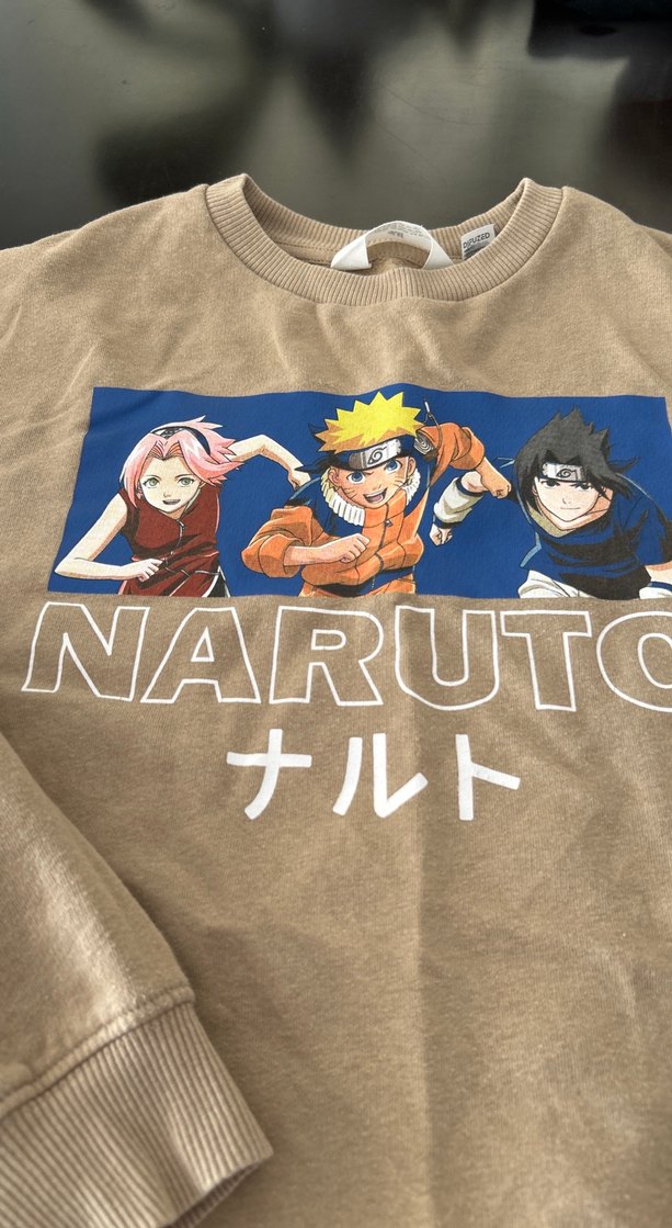 Bej Naruto Baskılı Erkek Sweatshirt - Görsel 2