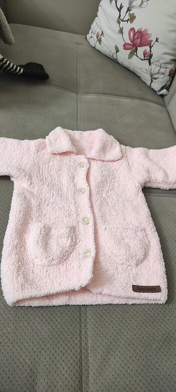 12-18 Ay Beden Peluş örgü el emeği hırka mont
