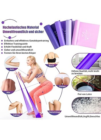 Beden Renk fitness bantları 4 direnç seviyeli set