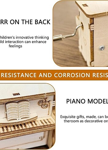  Beden Renk 3D Wooden Puzzle Piano Music