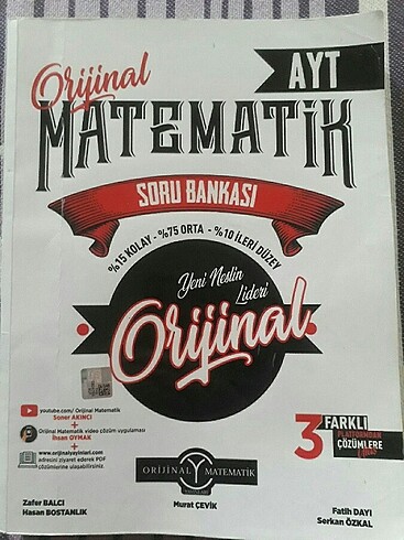 Orijinal Ayt Matematik Soru Bankası