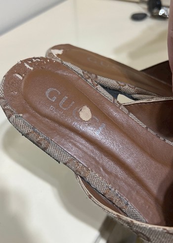 Gucci Bej Tokalı Yüksek Topuklu Kadın Terlik - Görsel 2