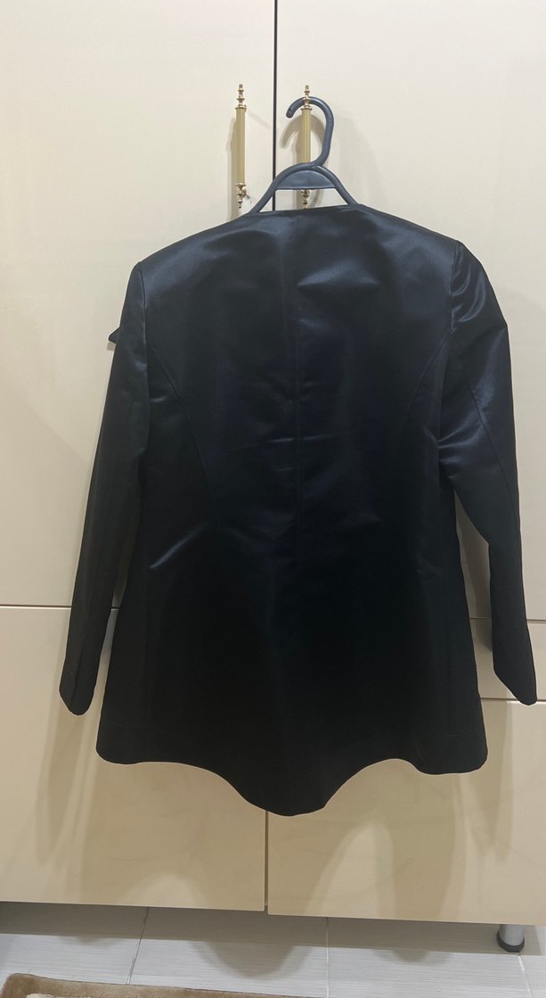 Siyah Drapeli Kadın penguen model Blazer Ceket - Görsel 4