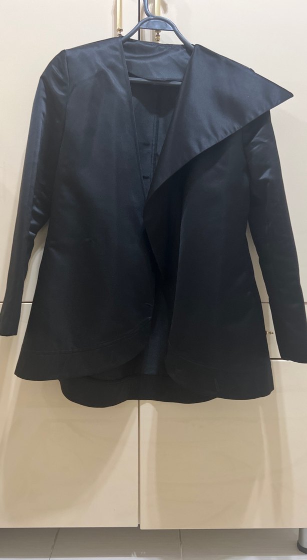 Siyah Drapeli Kadın penguen model Blazer Ceket - Görsel 3