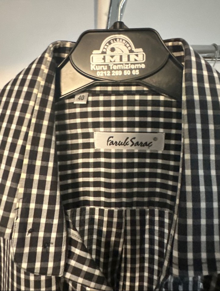 Gri Kareli Uzun Kollu Erkek Gömlek - Görsel 3