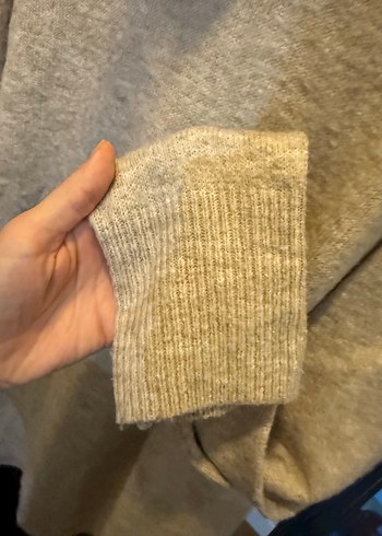 Bej Boğazlı Örgü Kadın Kazak - Görsel 5