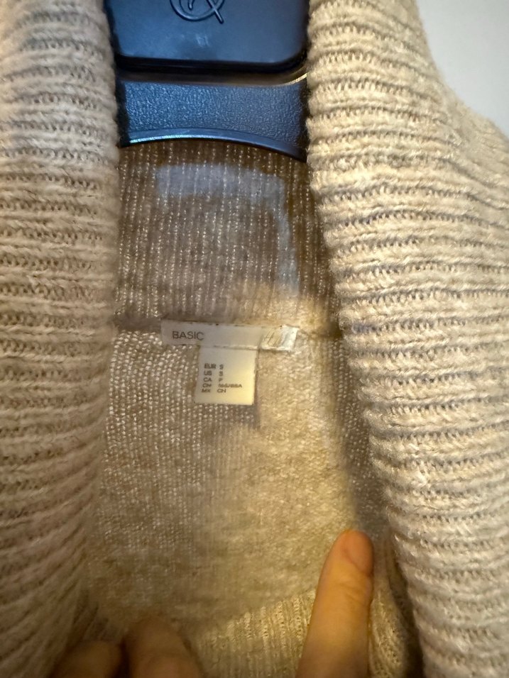 Bej Boğazlı Örgü Kadın Kazak - Görsel 2