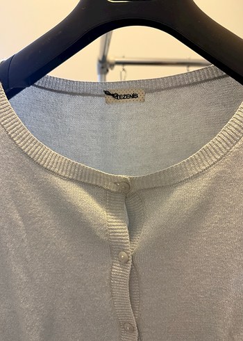 Gri Kadın Hırka, Bisiklet Yaka - Görsel 2