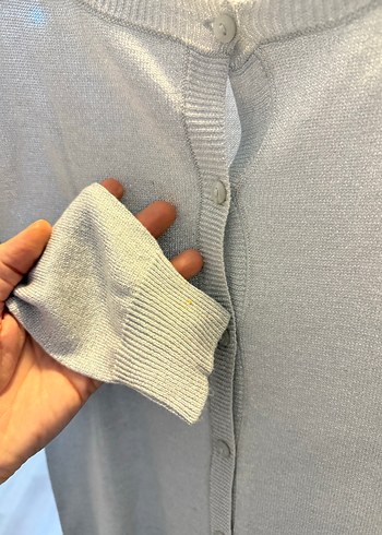 Gri Kadın Hırka, Bisiklet Yaka - Görsel 4