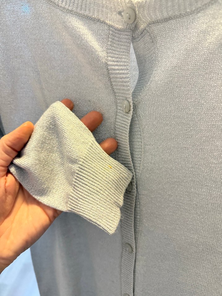 Gri Kadın Hırka, Bisiklet Yaka - Görsel 4