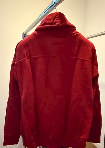 Koyu Kırmızı  Hollister Yüksek Yakalı Sweatshirt - Görsel 6