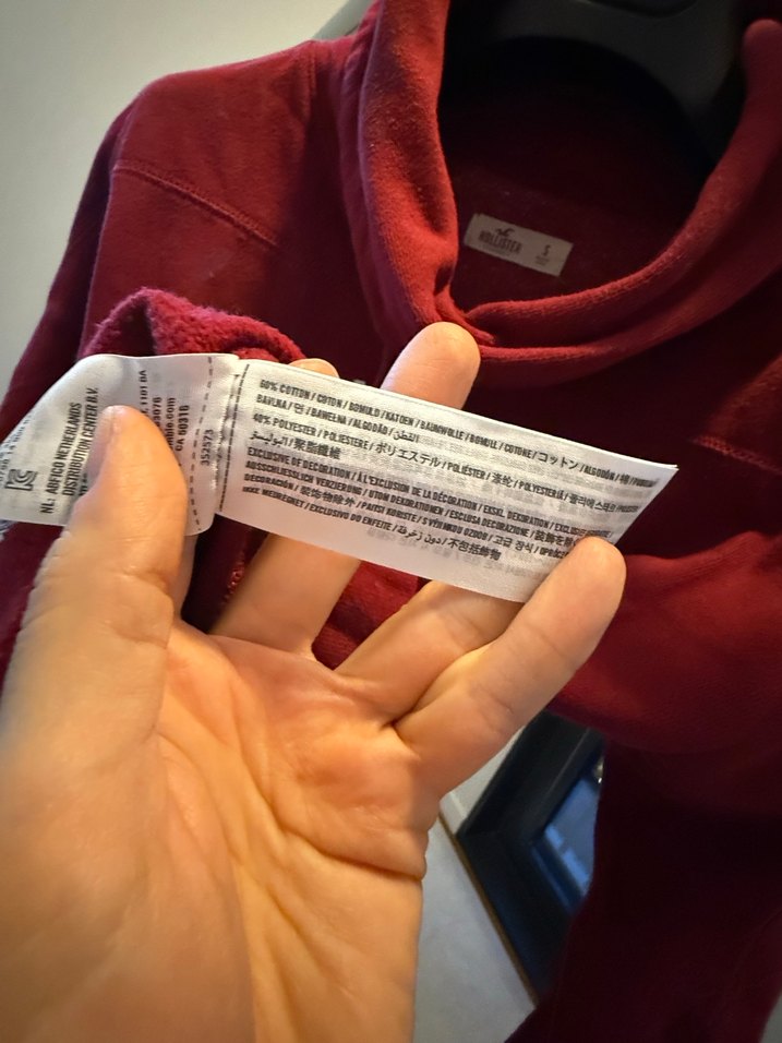 Koyu Kırmızı  Hollister Yüksek Yakalı Sweatshirt - Görsel 5