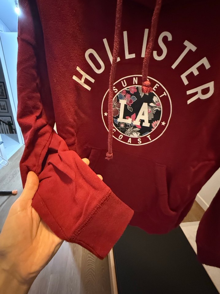 Koyu Kırmızı  Hollister Yüksek Yakalı Sweatshirt - Görsel 3