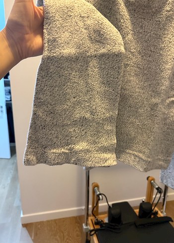 Gri Yüksek Yakalı Kadın Triko Kazak - Görsel 2