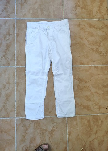 Beyaz. unisex Çocuk Pamuk Pantolon