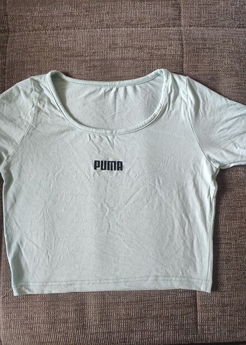 Puma Beyaz Puma Crop Top, Kısa Kollu, Pamuklu