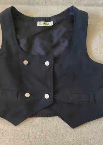 Düğmeli Kolsuz Yelek - Görsel 2