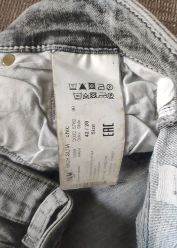 Gri Mini Denim Kadın Şort - Görsel 5