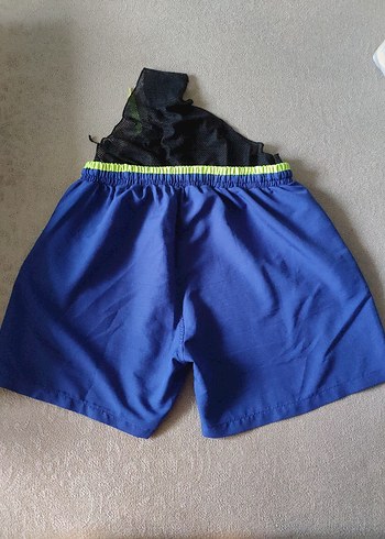 Erkek Mavi Rahat Kesim Şort - Görsel 4