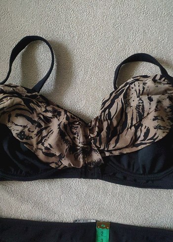 Zebra Desenli Siyah Strappy Bikini - Görsel 7