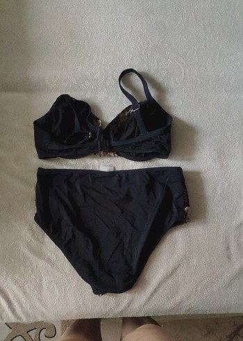 Zebra Desenli Siyah Strappy Bikini - Görsel 3