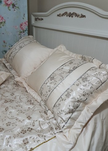 İşlemeli Çift Kişilik Yatak Örtüsü Seti - Görsel 6