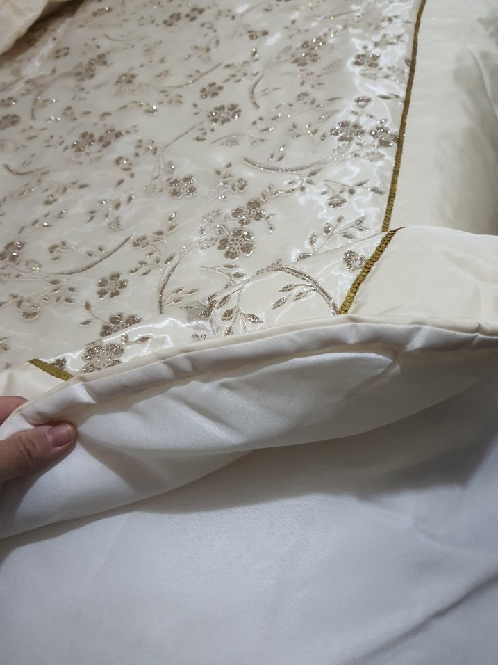 İşlemeli Çift Kişilik Yatak Örtüsü Seti - Görsel 5