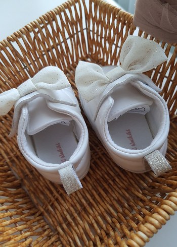 İlk Adım Kız Bebek Beyaz Fiyonklu Ayakkabı - Görsel 4