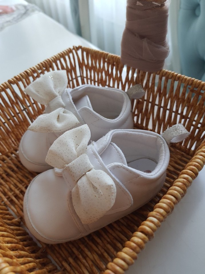 İlk Adım Kız Bebek Beyaz Fiyonklu Ayakkabı - Görsel 3