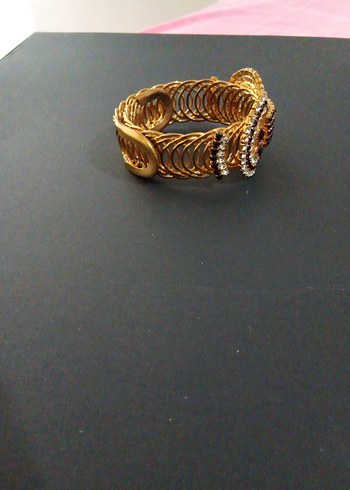 Altın Renkli Taşlı Kelepçeli bilezik - Görsel 3