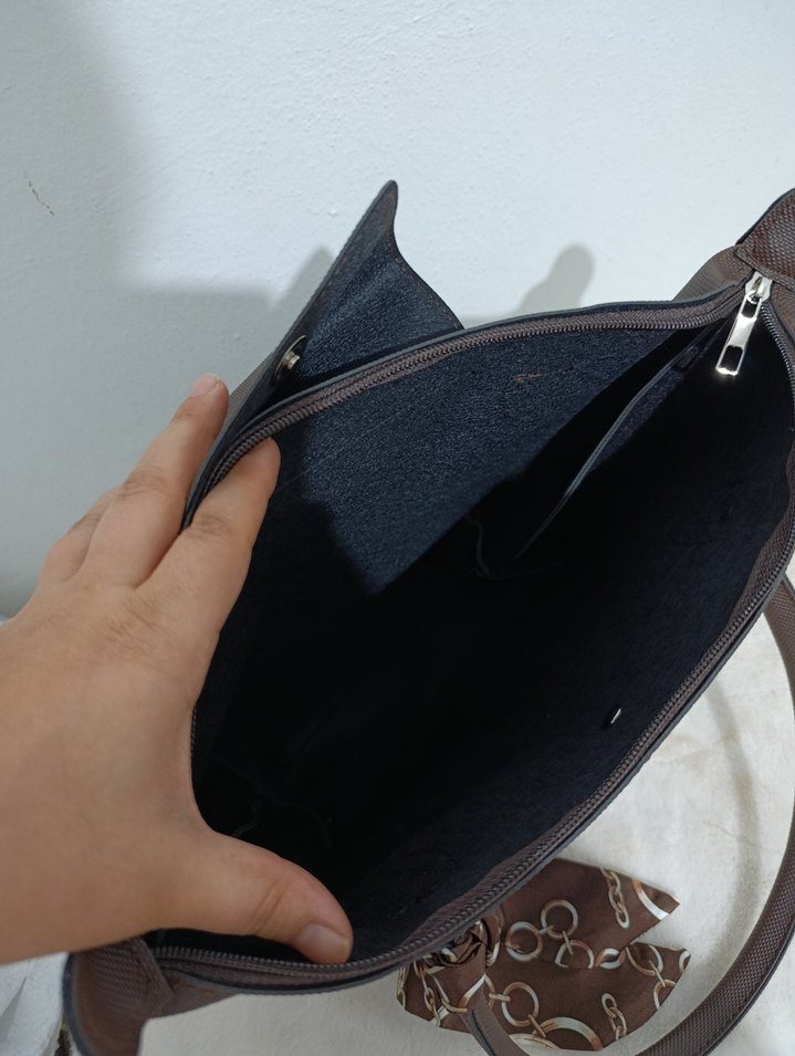 bayan çanta kol çantası el çantası deri çanta süet - Görsel 3