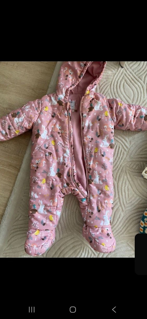 Pembe Kapüşonlu Bebek Tulumu - Görsel 2