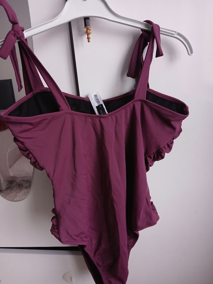 Bordo İpli Kadın Mayo - Görsel 5