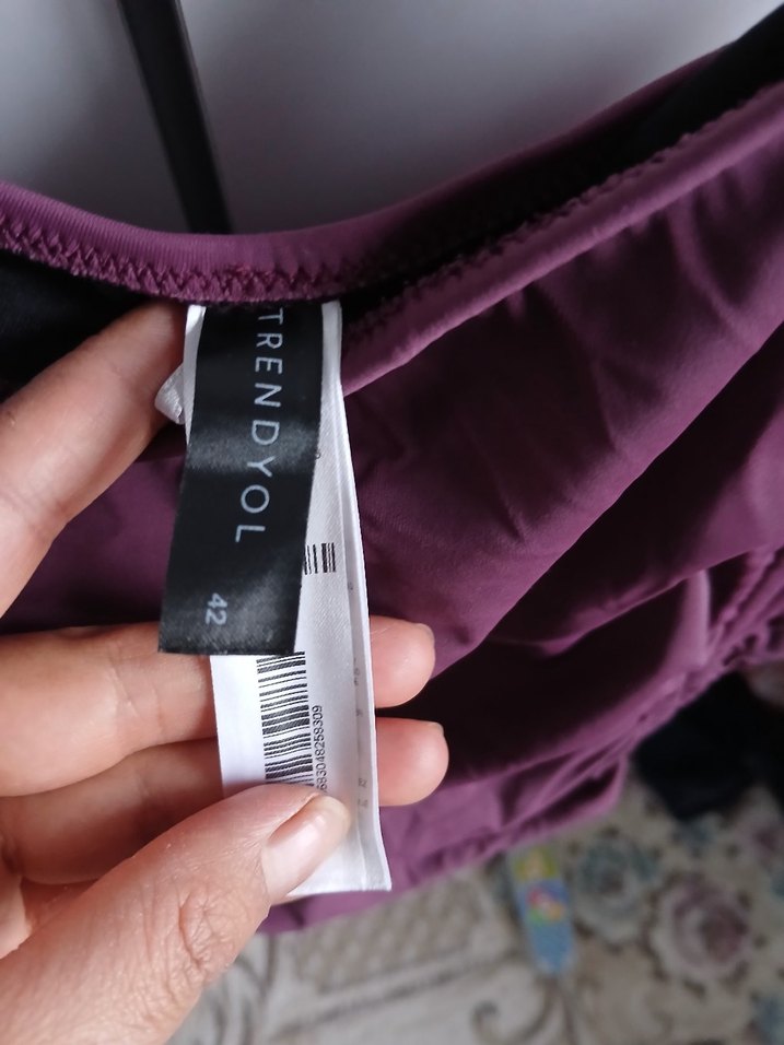 Bordo İpli Kadın Mayo - Görsel 4