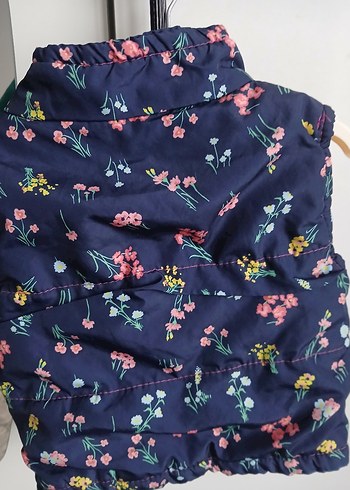 Çiçek Desenli Kız Çocuk Fermuarlı Yelek - Görsel 3