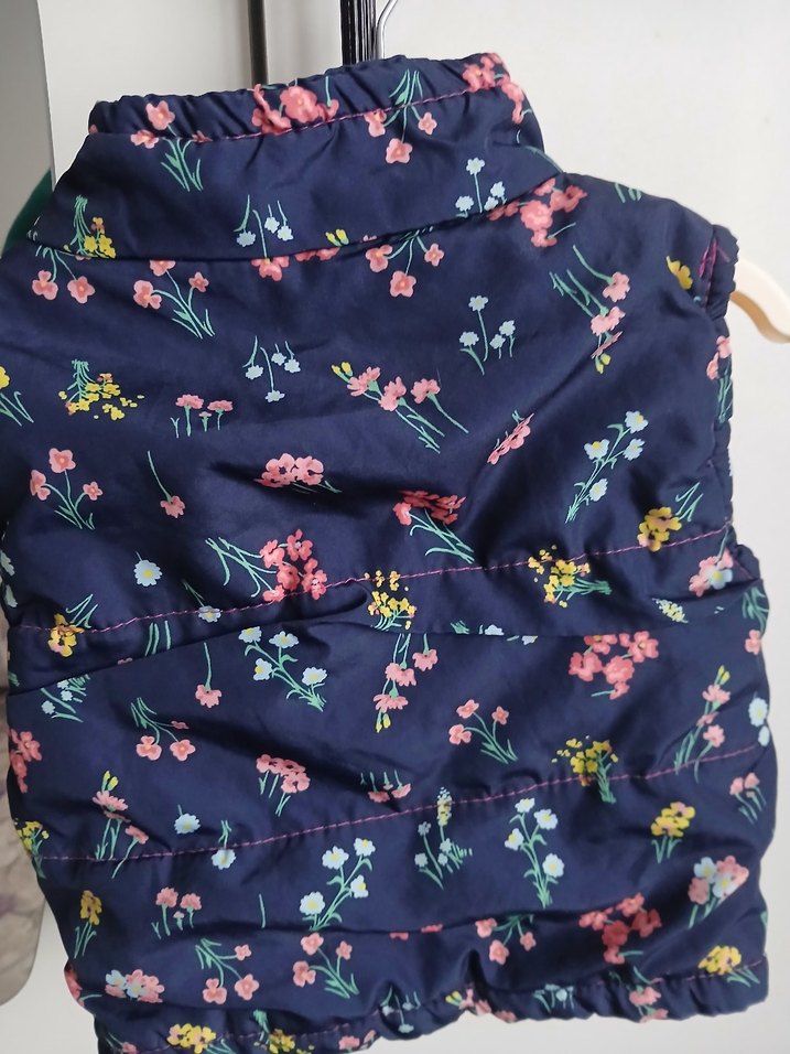 Çiçek Desenli Kız Çocuk Fermuarlı Yelek - Görsel 3