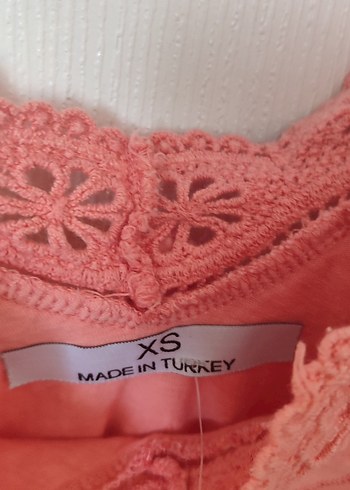 Zara Pembe V Yaka Fırfırlı Keten Bluz