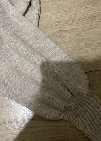 s Beden Bej Keten Kadın Triko - Basic Kesim