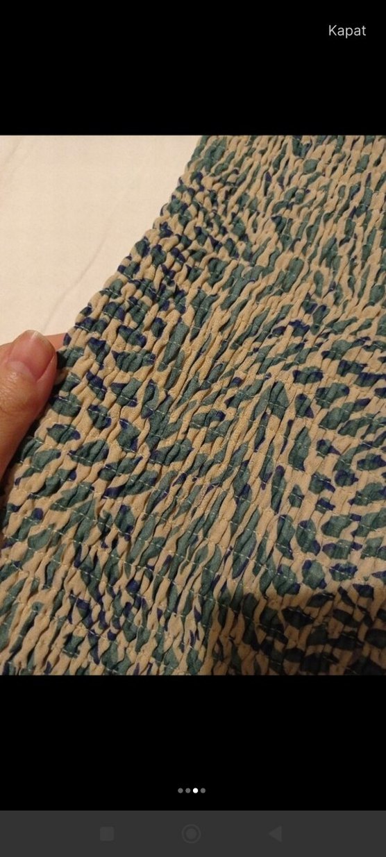 Bohem Uzun Kollu Yılan Desenli Kalem Elbise - Görsel 3