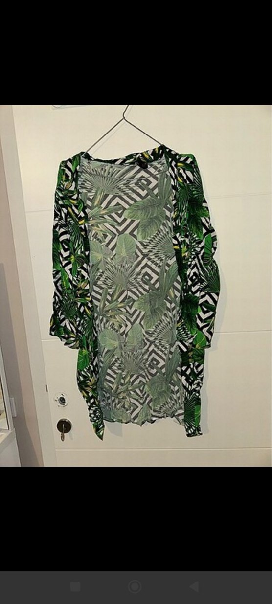 Yeşil Desenli Bohem Kadın Kimono - Görsel 2