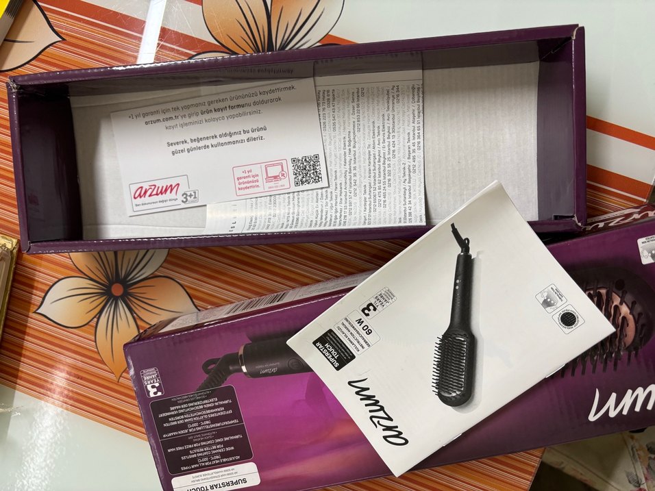 Arzum marka Siyah Saç Düzleştirici Fırça - Görsel 4