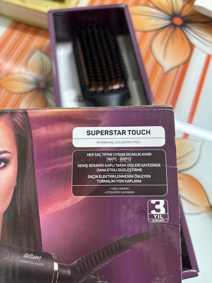 Arzum marka Siyah Saç Düzleştirici Fırça - Görsel 5