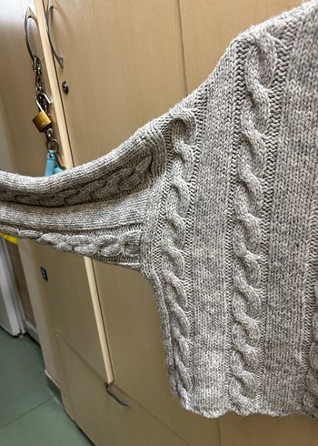 Gri Yüksek Yakalı Örgü Kadın Kazak - Görsel 3