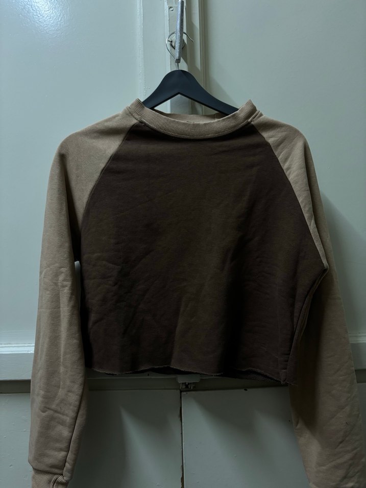 Bej ve Kahverengi Kadın Sweatshirt - Görsel 2