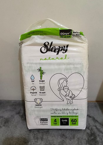 Sleepy Natural Bebek Bezi 4 Numara 60 Adet