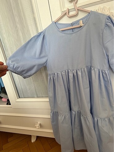 8 Yaş Beden mavi Renk Kız çocuk elbise