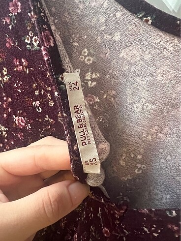 xs Beden bordo Renk Pull bear çiçekli elbise