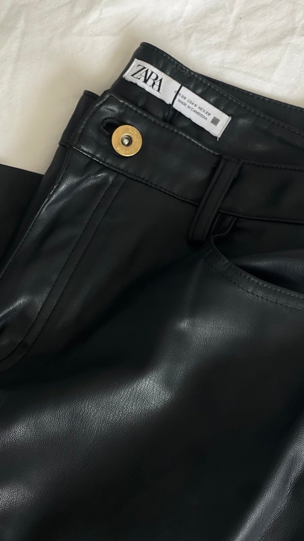 Zara Siyah Deri pantolon - Görsel 2