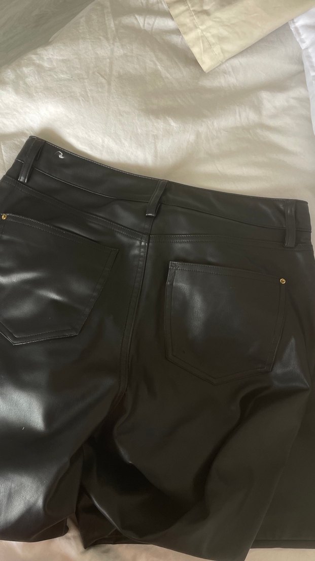 Zara Siyah Deri pantolon - Görsel 5